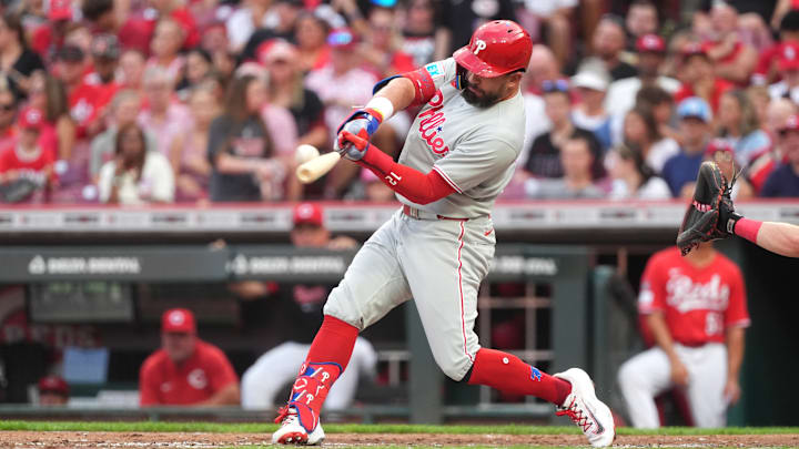 Phillies designated hitter Kyle Schwarber has been linked to his hometown Reds in free agency