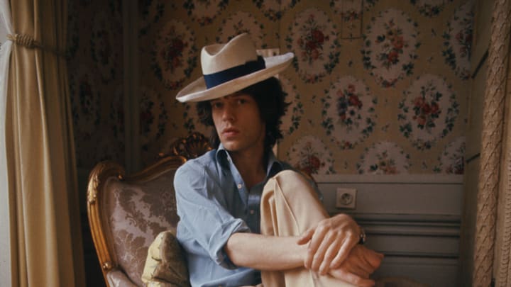 The Rolling Stones' Jagger on a chaise longue