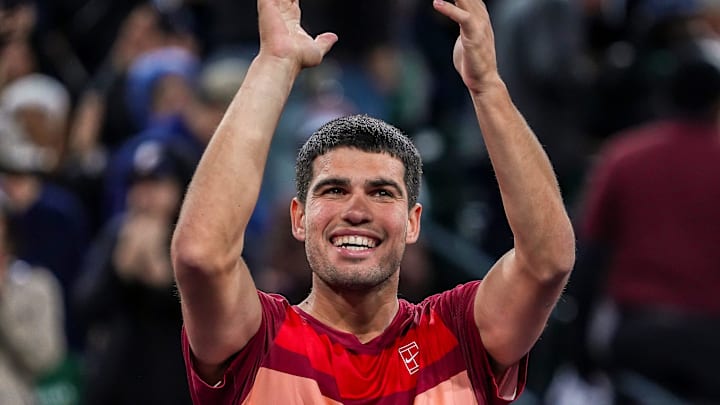 Carlos Alcaraz celebrates