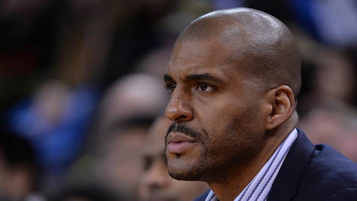 April 4, 2014; Oakland, CA, USA; Sacramento Kings assistant coach Corliss Williamson looks on during the third quarter against the Golden State Warriors at Oracle Arena. The Warriors defeated the Kings 102-69. April 4, 2014; Oakland, CA, USA; Sacramento Kings assistant coach Corliss Williamson looks on during the third quarter against the Golden State Warriors at Oracle Arena. The Warriors defeated the Kings 102-69.