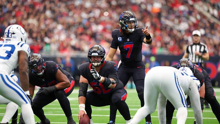 Jan 4, 2026; Houston, Texas, USA; Houston Texans quarterback C.J. Stroud (7) reacts under center against the Indianapolis Colts in the first half at NRG Stadium. Mandatory Credit: Thomas Shea-Imagn Images Jan 4, 2026; Houston, Texas, USA; Houston Texans quarterback C.J. Stroud (7) reacts under center against the Indianapolis Colts in the first half at NRG Stadium. Mandatory Credit: Thomas Shea-Imagn Images