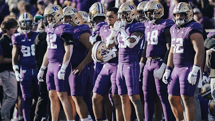 UW defenders wait to go back in one game day. 