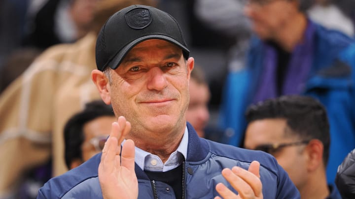 Mar 6, 2023; Sacramento, California, USA; Oakland Athletics owner John Fisher claps after the game between the Sacramento Kings and New Orleans Pelicans at Golden 1 Center. Mandatory Credit: Kelley L Cox-Imagn Images