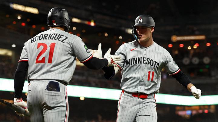 Minnesota Twins outfielders Walker Jenkins and Emmanuel Rodriguez. Minnesota Twins outfielders Walker Jenkins and Emmanuel Rodriguez.