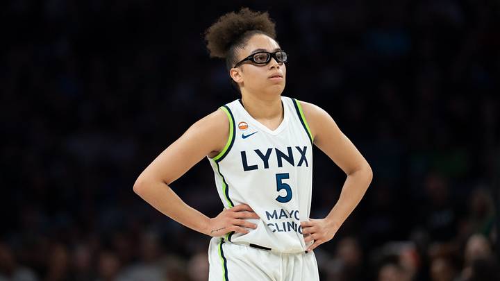 Aug 24, 2026; Minneapolis, Minnesota, USA; Minnesota Lynx guard Olivia Miles (5) looks on against the Golden State Valkyries in the second half at Target Center. Mandatory Credit: Jesse Johnson-Imagn Images Aug 24, 2026; Minneapolis, Minnesota, USA; Minnesota Lynx guard Olivia Miles (5) looks on against the Golden State Valkyries in the second half at Target Center. Mandatory Credit: Jesse Johnson-Imagn Images