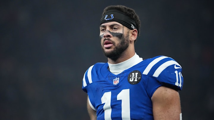 Former Indianapolis Colts wide receiver Michael Pittman Jr. (11) against the Atlanta Falcons during the NFL Berlin Game at Olympic Stadium. 