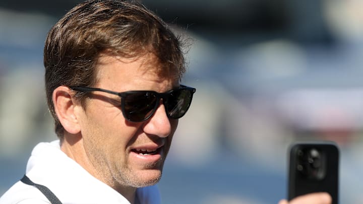 Feb 2, 2024; Orlando, FL, USA;  NFC head coach Eli Manning participates in the AFC versus NFC Pro