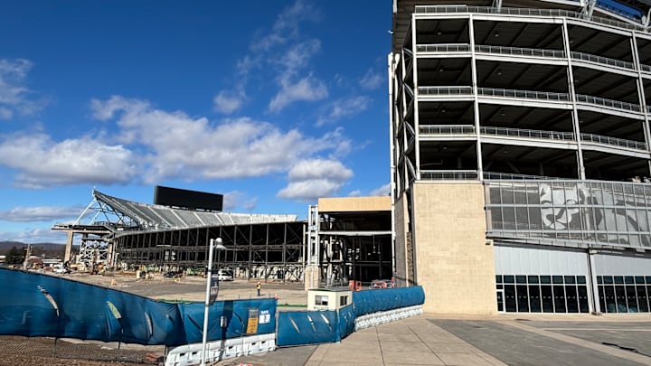 A view of the ongoing construction at Penn State's Beaver Stadium on Feb. 4, 2025.