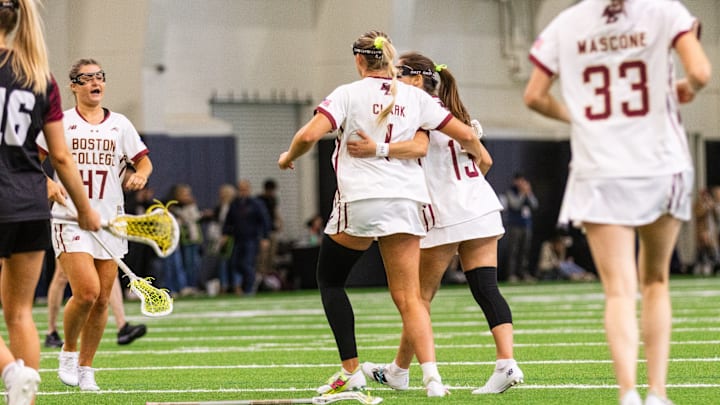 Boston College cruises to a big 22-5 win against UMass on Wednesday behind a six-goal performance by Rachel Clark.