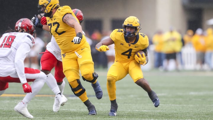 Sep 23, 2023; Morgantown, West Virginia, USA; West Virginia Mountaineers running back CJ Donaldson