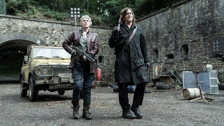 Norman Reedus as Daryl Dixon, Melissa McBride as Carol Peletier - The Walking Dead: Daryl Dixon _ Season 2, Episode 5 - Photo Credit: Emmanuel Guimier/AMC