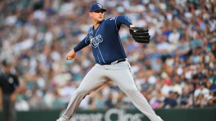 Aug 8, 2026; Seattle, Washington, USA; Tampa Bay Rays relief pitcher Tyler Wells (68) pitches to the Seattle Mariners during the fourth inning at T-Mobile Park. Mandatory Credit: Steven Bisig-Imagn Images Aug 8, 2026; Seattle, Washington, USA; Tampa Bay Rays relief pitcher Tyler Wells (68) pitches to the Seattle Mariners during the fourth inning at T-Mobile Park. Mandatory Credit: Steven Bisig-Imagn Images
