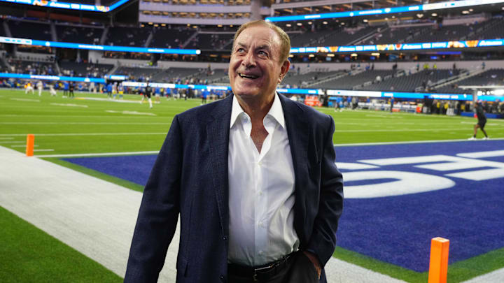 Thursday Night Football Amazon Prime play-by-play announcer Al Michaels during the game between the Los Angeles Rams and the New Orleans Saints at SoFi Stadium. 