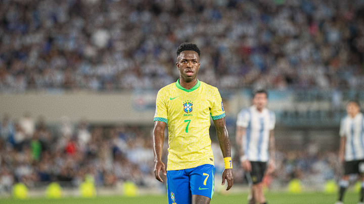 Vinicius Junior of Brazil looks on during the South of...