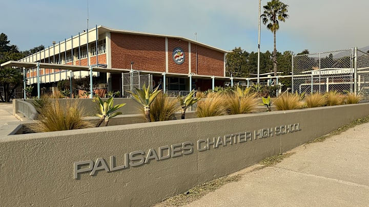 Palisades Charter High School on Friday, Jan. 10, 2025 after the Palisades fire in Los Angeles.