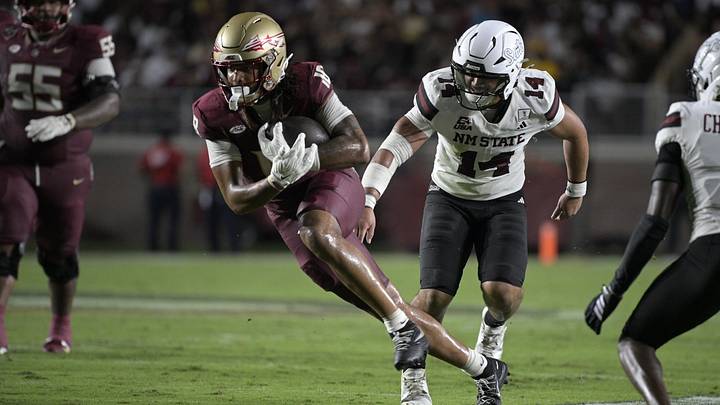 Florida State tight end Landen Thomas (18) Florida State tight end Landen Thomas (18)