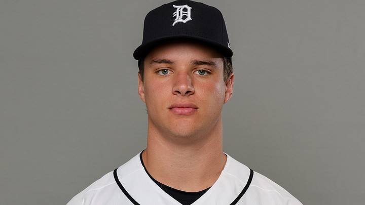 Detroit Tigers pitcher Jackson Jobe (21) poses for a photo during media day during spring training Detroit Tigers pitcher Jackson Jobe (21) poses for a photo during media day during spring training