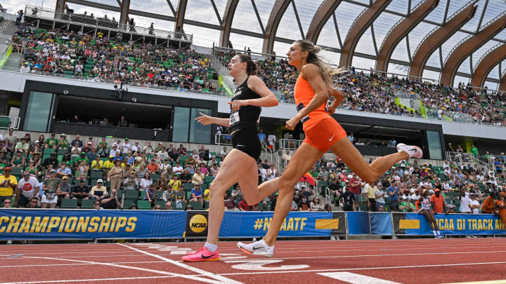 Jun 8, 2024; Eugene, OR, USA; Gabija Galvydyte of Oklahoma State during the NCAA Track and Field Championships at Hayward Field.