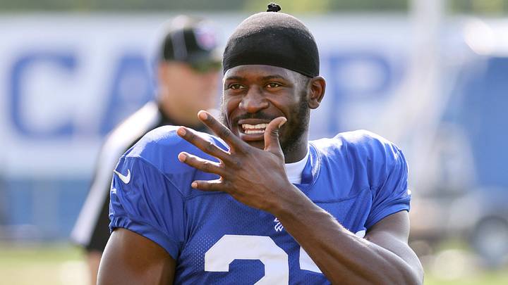 Bills cornerback Tre'Davious White jokes with teammates at the start of practice. Bills cornerback Tre'Davious White jokes with teammates at the start of practice.