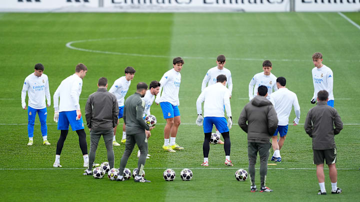 Real Madrid Training And Press Conference - Uefa Champions League 2025/26 Round Of 16 First Leg