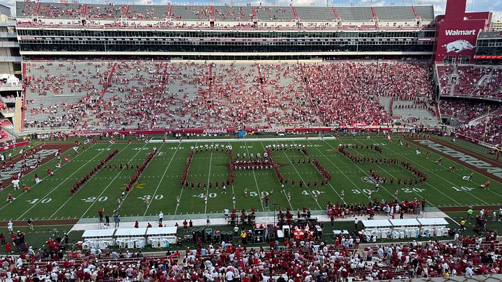 Razorback Stadium just before kickoff of the 2026 season opener.
