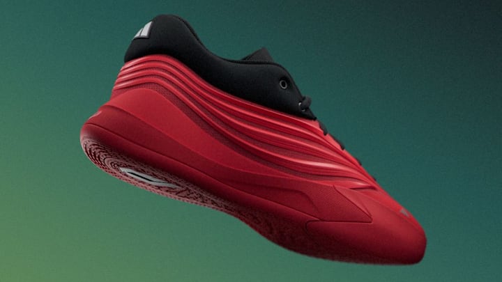 The adidas Dame X "Dolla Red" colorway.