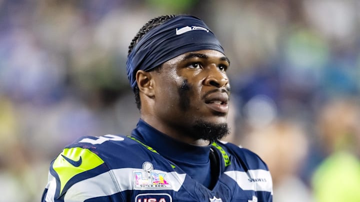Seattle Seahawks safety Nick Emmanwori (3) looks on.