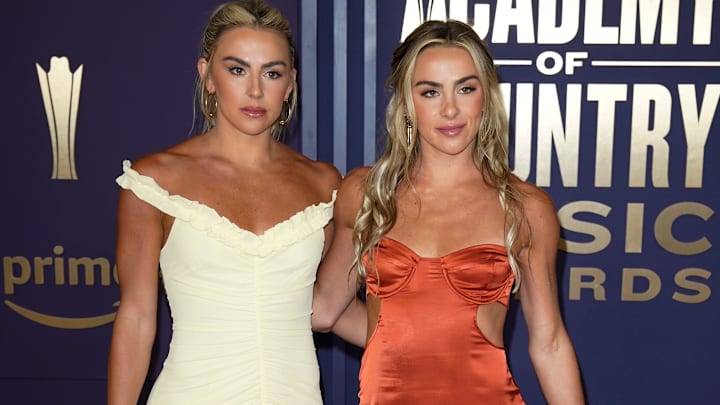 Cavinder Twins walks the carpet at the 59th ACM Awards at the Ford Center at the Star in Frisco, Texas, Thursday, May 16, 2024. Cavinder Twins walks the carpet at the 59th ACM Awards at the Ford Center at the Star in Frisco, Texas, Thursday, May 16, 2024.