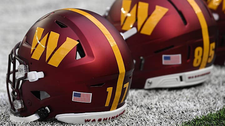 Dec 7, 2025; Minneapolis, Minnesota, USA; A detail view of the Washington Commanders helmet before the game at U.S. Bank Stadium. Mandatory Credit: Jeffrey Becker-Imagn Images Dec 7, 2025; Minneapolis, Minnesota, USA; A detail view of the Washington Commanders helmet before the game at U.S. Bank Stadium. Mandatory Credit: Jeffrey Becker-Imagn Images