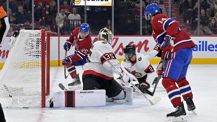 The Senators and Canadiens face off in Montreal on Tuesday night.