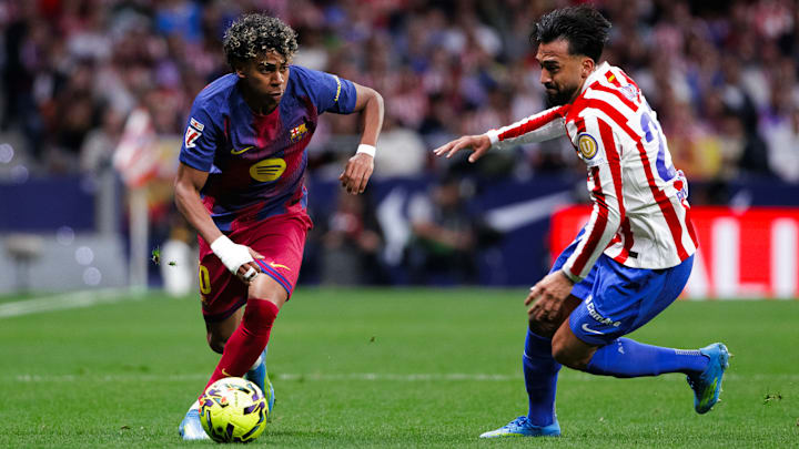 Lamine Yamal, FC Barcelona; Nico Gonzalez, Atletico de Madrid Lamine Yamal, FC Barcelona; Nico Gonzalez, Atletico de Madrid