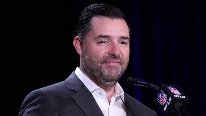 Feb 9, 2026; San Francisco, CA, USA; San Francisco 49ers owner Jed York speaks at the Super Bowl LX host committee handoff press conference at Moscone Center. Mandatory Credit: Kirby Lee-Imagn Images