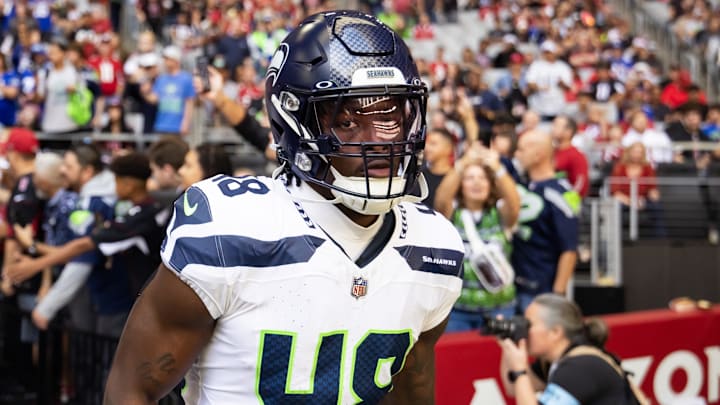 Dec 8, 2024; Glendale, Arizona, USA; Seattle Seahawks linebacker Tyrice Knight (48) against the Arizona Cardinals at State Farm Stadium.