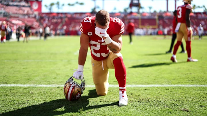 San Francisco 49ers running back Christian McCaffrey (23)