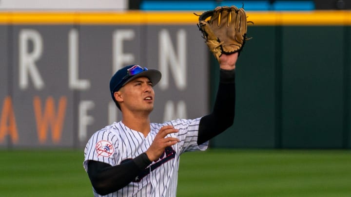 Yankees shortstop Anthony Volpe continued his rehab assignment with the Somerset Patriots at TD Bank Ballpark in Bridgewater on April 17, 2026.