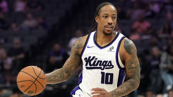 Apr 5, 2026; Sacramento, California, USA; Sacramento Kings guard DeMar DeRozan (10) during the first quarter against the LA Clippers at Golden 1 Center. Mandatory Credit: Darren Yamashita-Imagn Images Apr 5, 2026; Sacramento, California, USA; Sacramento Kings guard DeMar DeRozan (10) during the first quarter against the LA Clippers at Golden 1 Center. Mandatory Credit: Darren Yamashita-Imagn Images