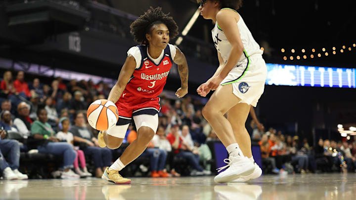 Apr 25, 2026; Washington, DC, USA; Washington Mystics guard Rori Harmon 