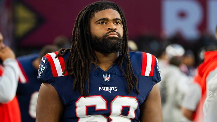 Dec 15, 2024; Glendale, Arizona, USA; New England Patriots center Lecitus Smith (68) against the Arizona Cardinals at State Farm Stadium. Dec 15, 2024; Glendale, Arizona, USA; New England Patriots center Lecitus Smith (68) against the Arizona Cardinals at State Farm Stadium.