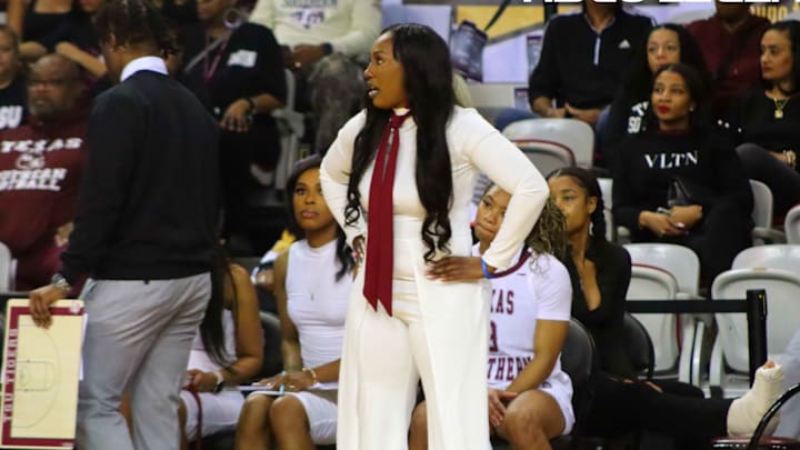 Vernette Skeete Coaching From The Sidelines At TSU vs PVAMU