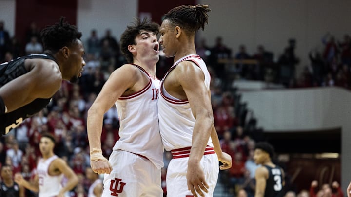 Indiana guard Trey Galloway (left) and forward Malik Reneau have both reached the 1,000-point club in the past three weeks.
