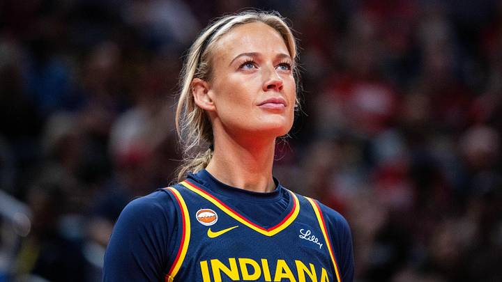 May 17, 2026; Indianapolis, Indiana, USA; Indiana Fever guard Sophie Cunningham (8) in the first half against the Seattle Storm at Gainbridge Fieldhouse. Mandatory Credit: Trevor Ruszkowski-Imagn Images May 17, 2026; Indianapolis, Indiana, USA; Indiana Fever guard Sophie Cunningham (8) in the first half against the Seattle Storm at Gainbridge Fieldhouse. Mandatory Credit: Trevor Ruszkowski-Imagn Images
