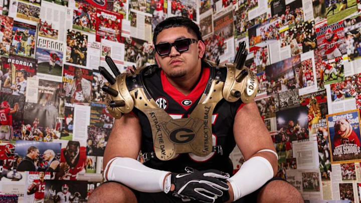 Offensive line prospect Malakai Lee during a visit to the University of Georgia