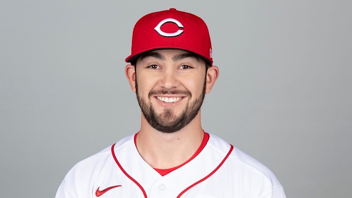 Cincinnati Reds Brandon Bailey (55) poses during media day.