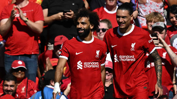 Núñez e Salah foram às redes em Anfield neste final de semana. Núñez e Salah foram às redes em Anfield neste final de semana.