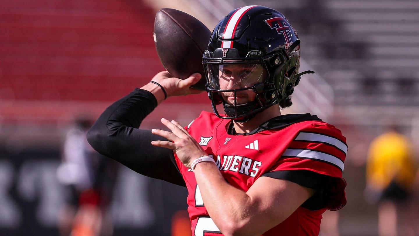 Brendan Sorsby on the Field at Texas Tech in the F