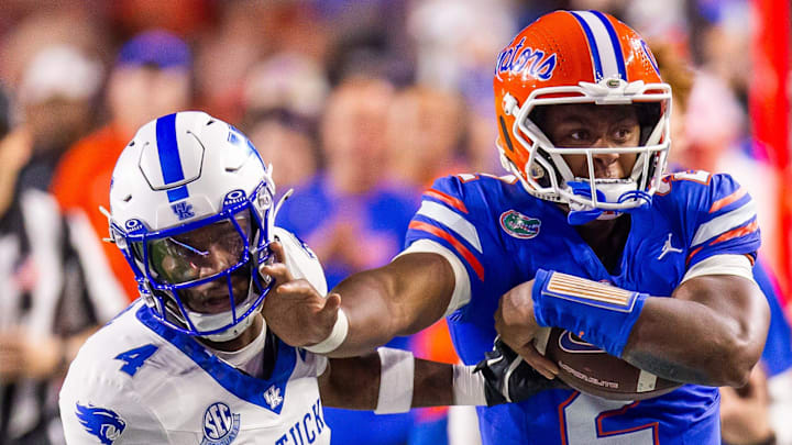Florida Gators quarterback DJ Lagway made his first SEC start against Kentucky last season. Florida Gators quarterback DJ Lagway made his first SEC start against Kentucky last season.