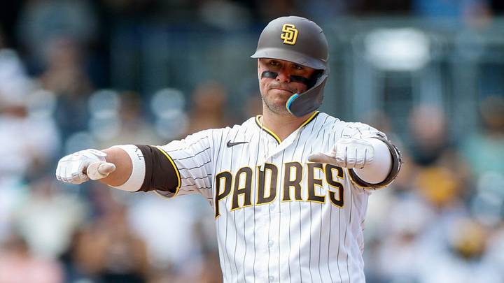 Sep 9, 2026; San Diego, California, USA; San Diego Padres first baseman Ty France (25) celebrates after hitting a double during the fifth inning against the Washington Nationals at Petco Park. Mandatory Credit: David Frerker-Imagn Images Sep 9, 2026; San Diego, California, USA; San Diego Padres first baseman Ty France (25) celebrates after hitting a double during the fifth inning against the Washington Nationals at Petco Park. Mandatory Credit: David Frerker-Imagn Images