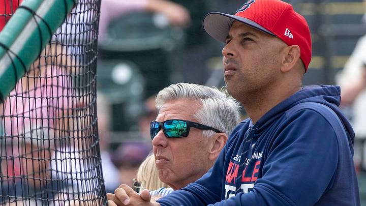 Mar 14, 2019; Lakeland, FL, USA; Boston Red Sox manager Alex Cora (right) and president of baseball operations Dave Dombrowski (left) look on during batting practice prior to the game between the Detroit Tigers and the Boston Red Sox at Publix Field at Joker Marchant Stadium. Mandatory Credit: Douglas DeFelice-USA TODAY Sports Mar 14, 2019; Lakeland, FL, USA; Boston Red Sox manager Alex Cora (right) and president of baseball operations Dave Dombrowski (left) look on during batting practice prior to the game between the Detroit Tigers and the Boston Red Sox at Publix Field at Joker Marchant Stadium. Mandatory Credit: Douglas DeFelice-USA TODAY Sports