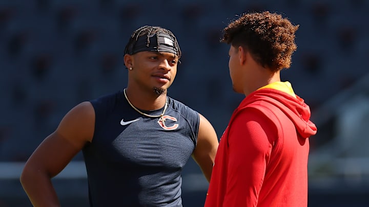 Chicago Bears QB Justin Fields and Kansas City Chiefs QB Patrick Mahomes