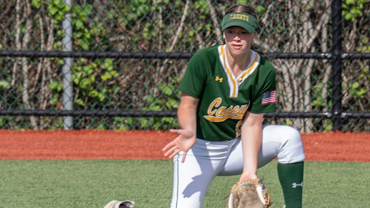 St. John Vianney Girls Softball vs Red Bank Regional in Red Bank, NJ on April 30, 2025.